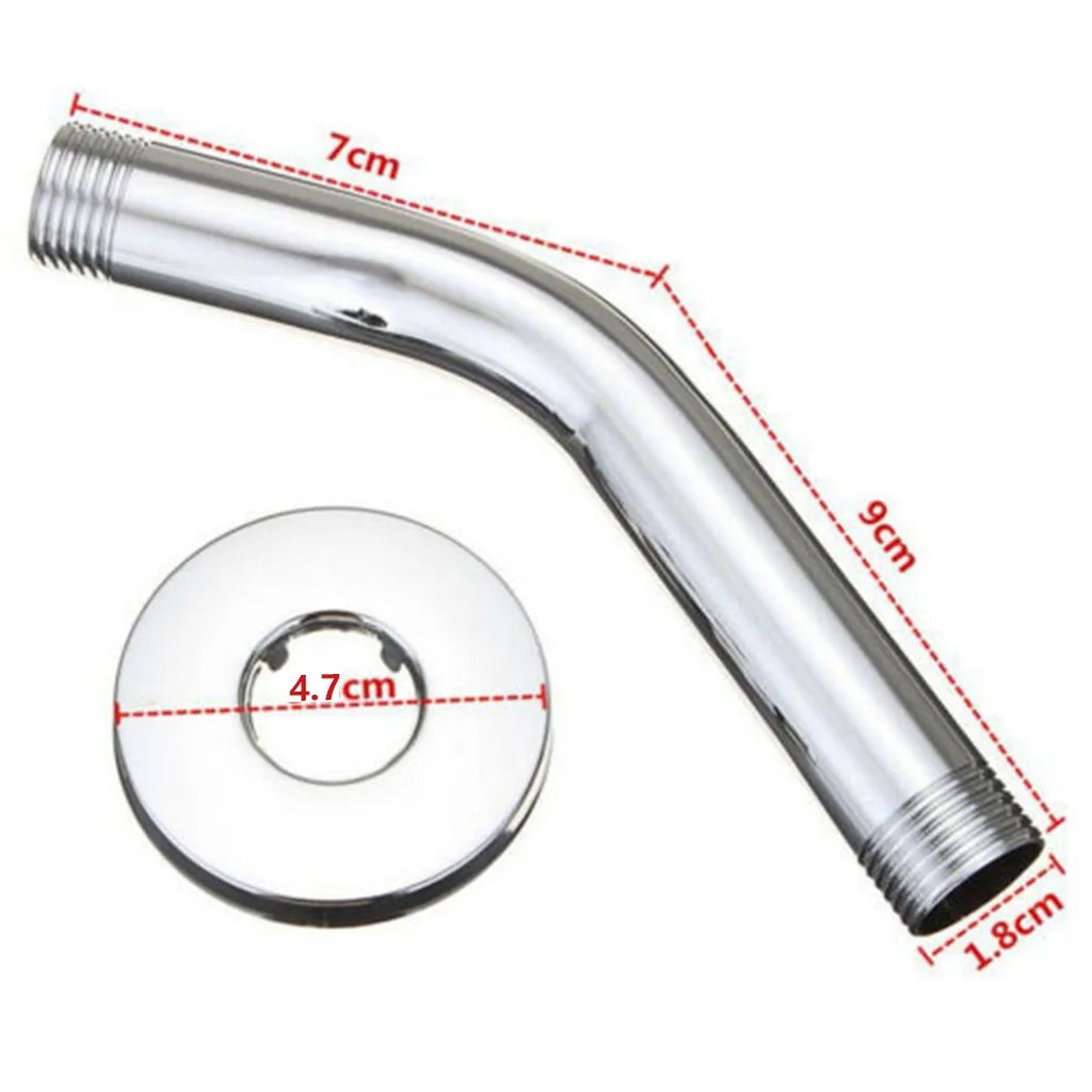 Bathroom Rainfall Shower Head Silver Chrome Water Saving Extension Shower Arm Bathroom Accessories Faucet Replacement