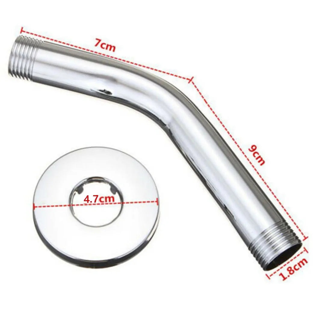 Bathroom Rainfall Shower Head Silver Chrome Water Saving Extension Shower Arm Bathroom Accessories Faucet Replacement