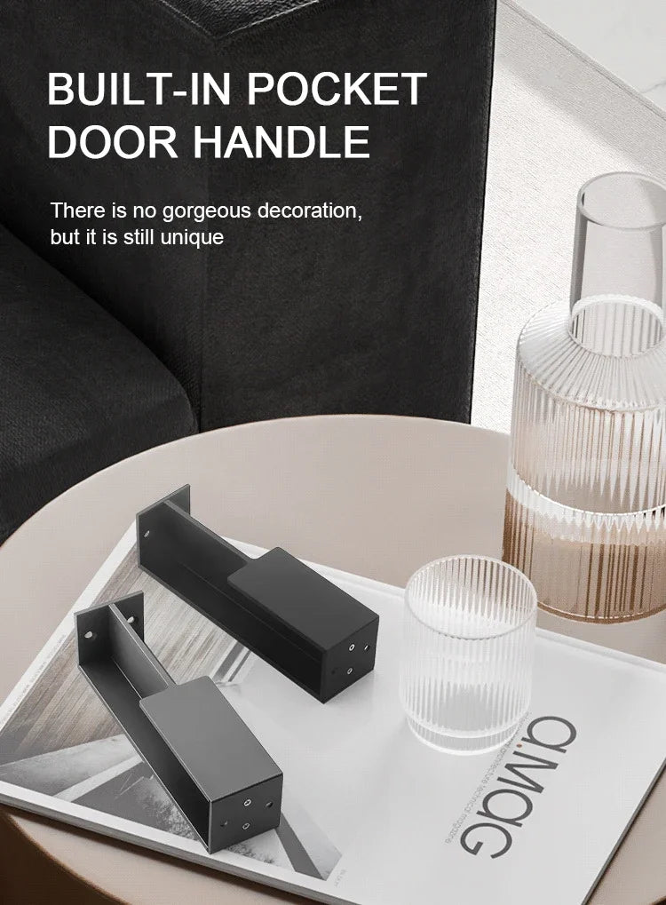 Invisible Handle Embedded Furniture Handle Simple Sliding Door Handle Pocket Wooden Door Anti-collision Aluminum Alloy Hardware
