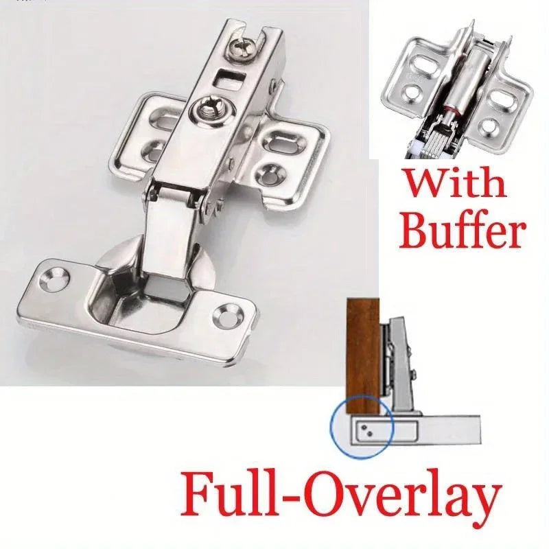 2/20Pcs Cabinet Hinges with Screws Steel Hinges For Furniture Full Overlay Mute Cabinet Door Cupboard Hinges Furniture Fitting