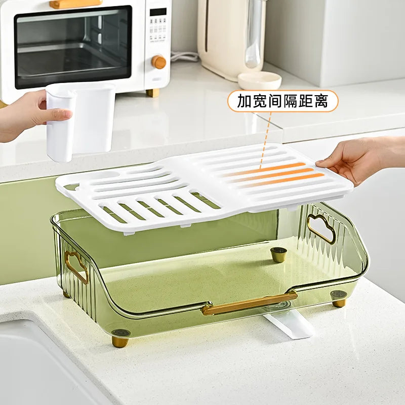 Kitchen Plate Pan Dish Drying Rack Sink Dish Drainer Detachable Rack Organizer Holder for Kitchen Countertop Utensil Holder