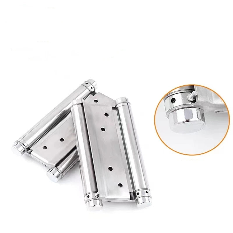 Stainless Steel Double Open Spring Hinge Double-sided Door Hinge Automatic Self Closing Two Way Free door Fence Dedicated Hinge