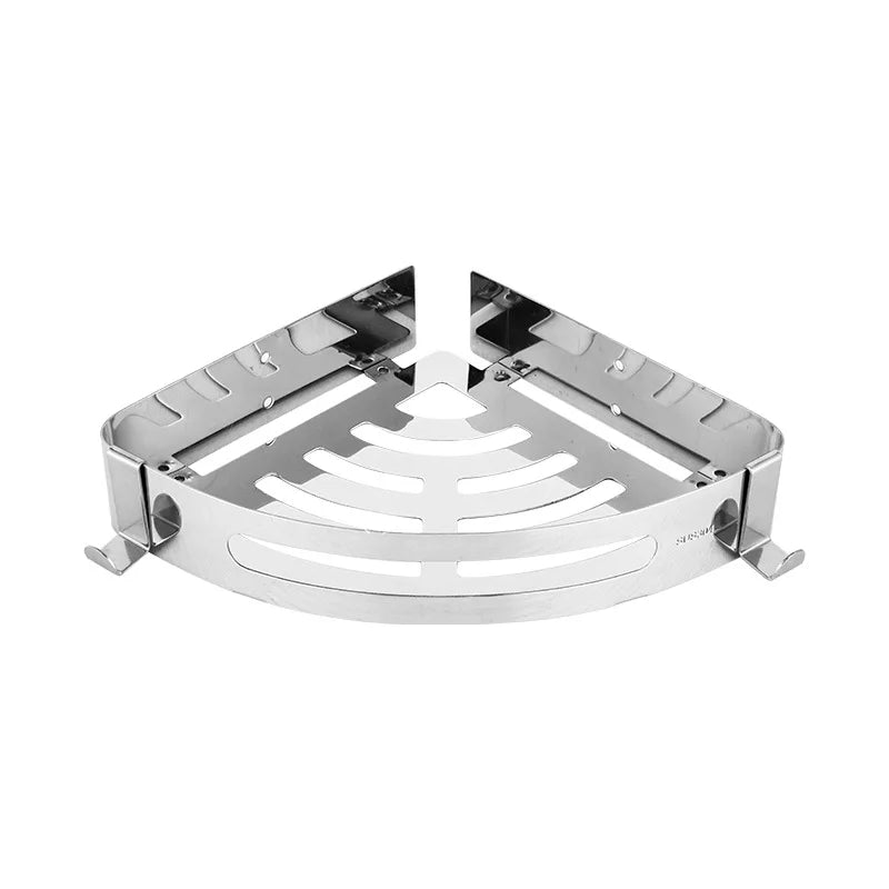 Stainless Steel Bathroom Shelves Corner Shelf Organizer Kitchen Sucker Wall Mounted Storage Corner Rack Bathroom Accessories