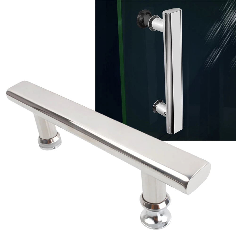 Shower Door Handle Knobs For Glass Sliding Door Bathroom Handrail Grab Bar Stainless Steel Chrome 225mm Replacement Pull Handle