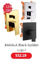 BAKALA Modern Basin Faucets Black Sink Mixer Taps Brass Bathroom Taps Square Vessel Sink Faucet Black Basin Mixer Cold Hot Water
