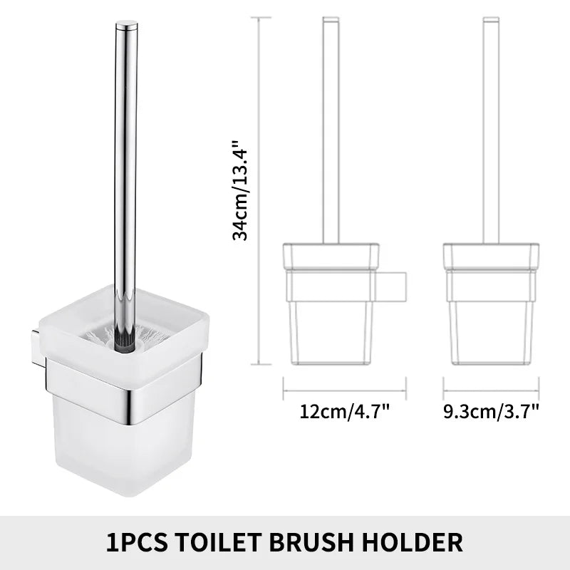 Stainless Steel Bathroom Accessories Wall Shelf Towel Bar Rack Rail Toilet Brush Roll Paper Holder Soap Dish Bathroom Hardware