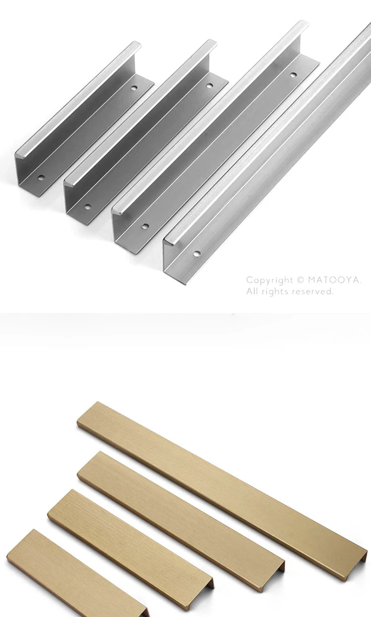 Hidden Handles for Furniture Kitchen Cabinet Handles Dresser Drawer Knobs Aluminum Alloy Wardrobe Cupboard Door Handle Hardware
