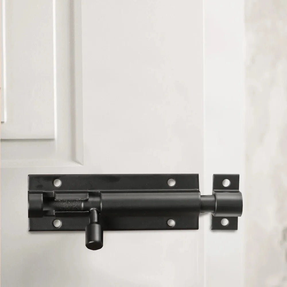 Black Door Lock Barrel Aluminum Alloy Door Lock Latch for Home Hardware Gate Safety Door Bolt Tower Window Catch Lock Silver