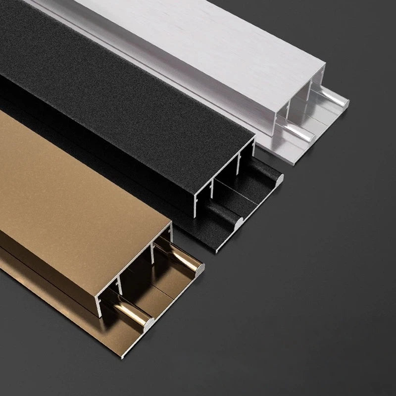 Sliding door slide rail aluminum alloy No slotting required thicken Dual track system Cam guide rail Pass through door slot
