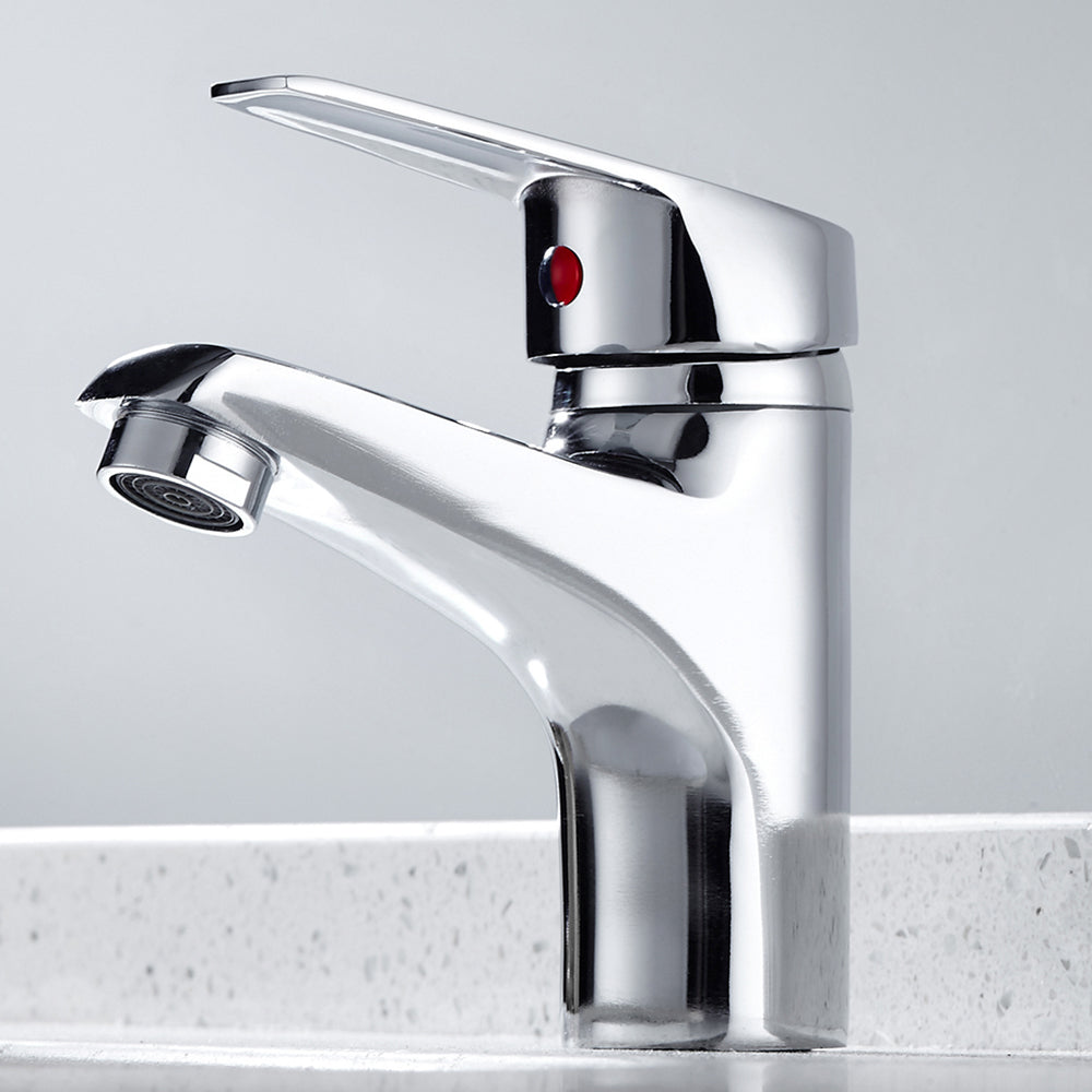 Bathroom Basin Faucet Chrome Single Handle Single Hole Deck Mounted Mixer Tap Kitchen Sink Hot Cold Taps With G1/2 Hose