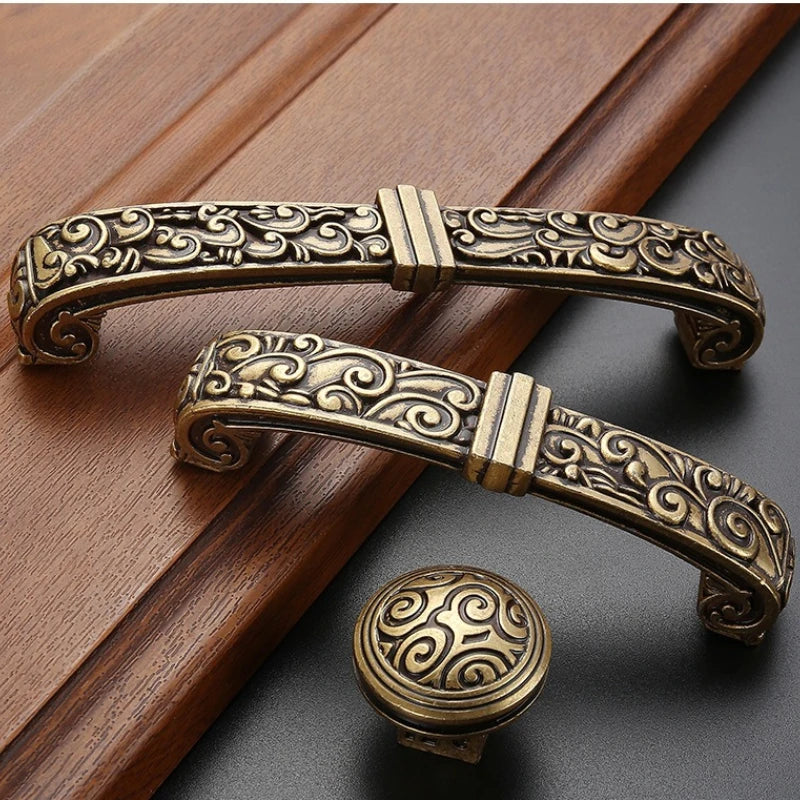 Drawer Knobs Wardrobe Door Handle European Furniture Hardware Zinc Alloy Antique Bronze Ceramic White Cabinet Handles