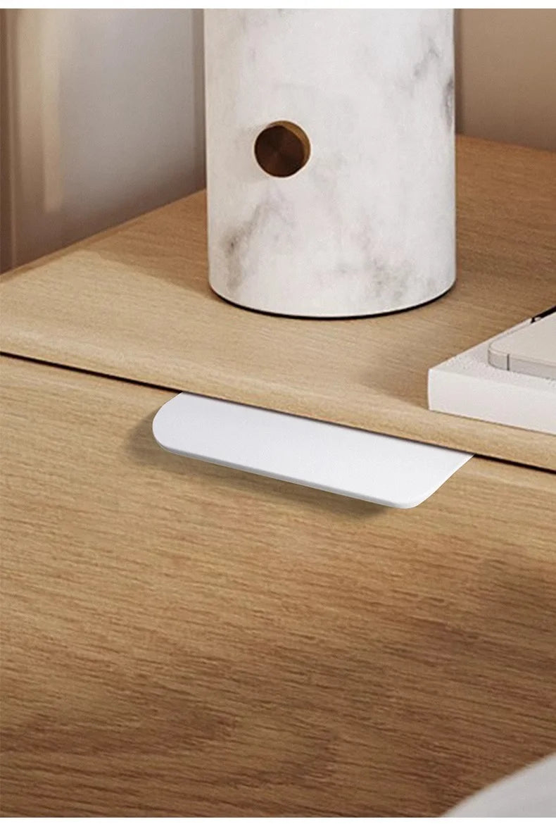 Hidden Minimalist Cabinet Handles for Kitchen Wardrobe | No Drilling Black Edge Pulls | Custom Length 80mm-1200mm Modern Design