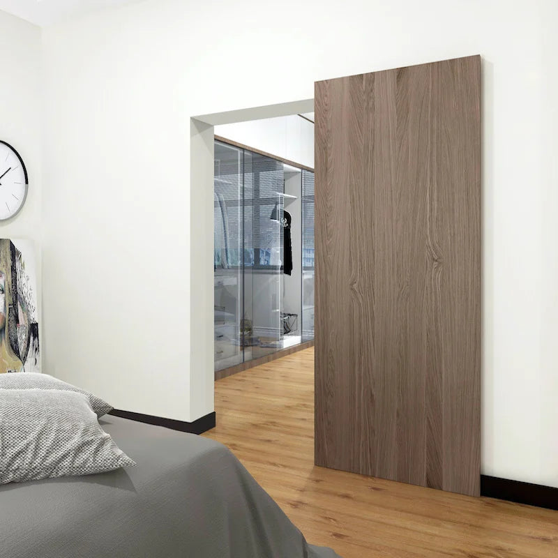 38" Hidden Sliding Barn Door Hardware Track Kit,Floating Soft Closing Interior Wall Mount Track Rolling Set,No Floor Rail