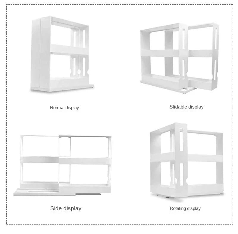 Delicate Spice Rack Double Storage Food Rack Rotating Spice Storage Shelf for Kitchen Bathroom