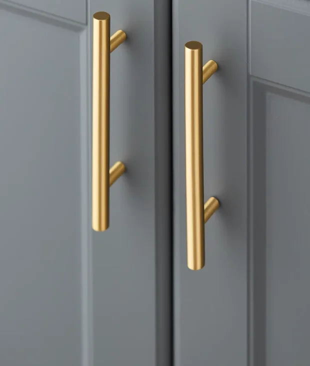Handle Brass wardrobe cabinet door Kitchen drawer Bedside cabinet all copper modern simple light luxury hardware gold handle