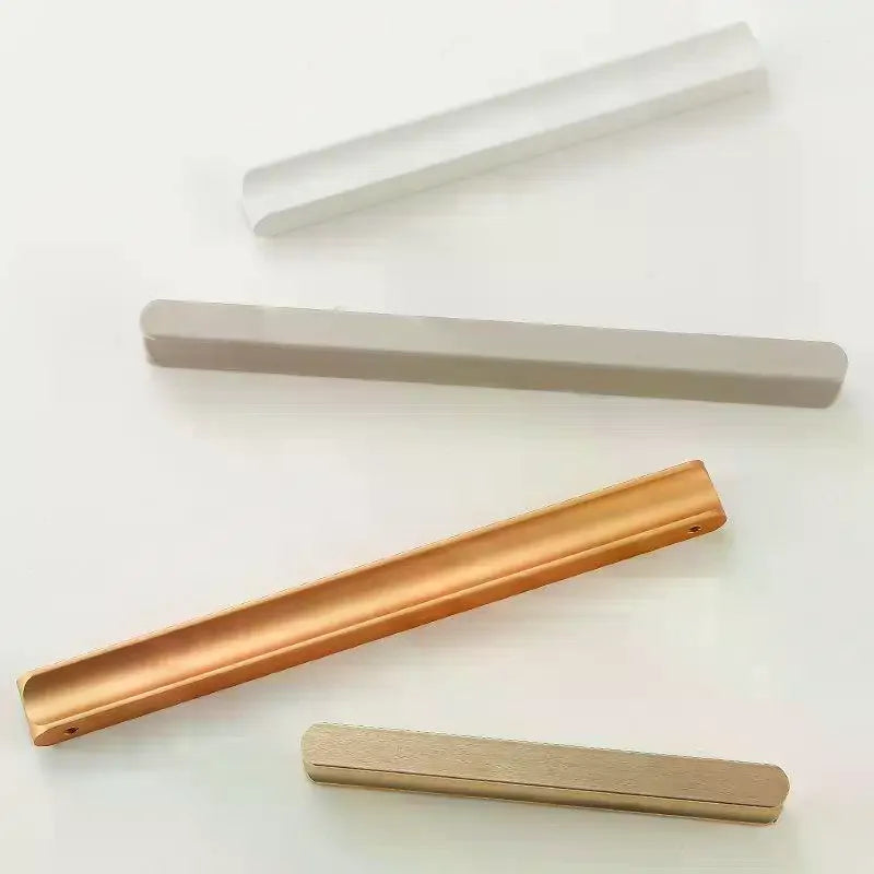 Modern Simple Light Luxury I-Shaped Cabinet Door Handle Extended Round Head Drawer Wardrobe Cabinet Furniture Door Handle