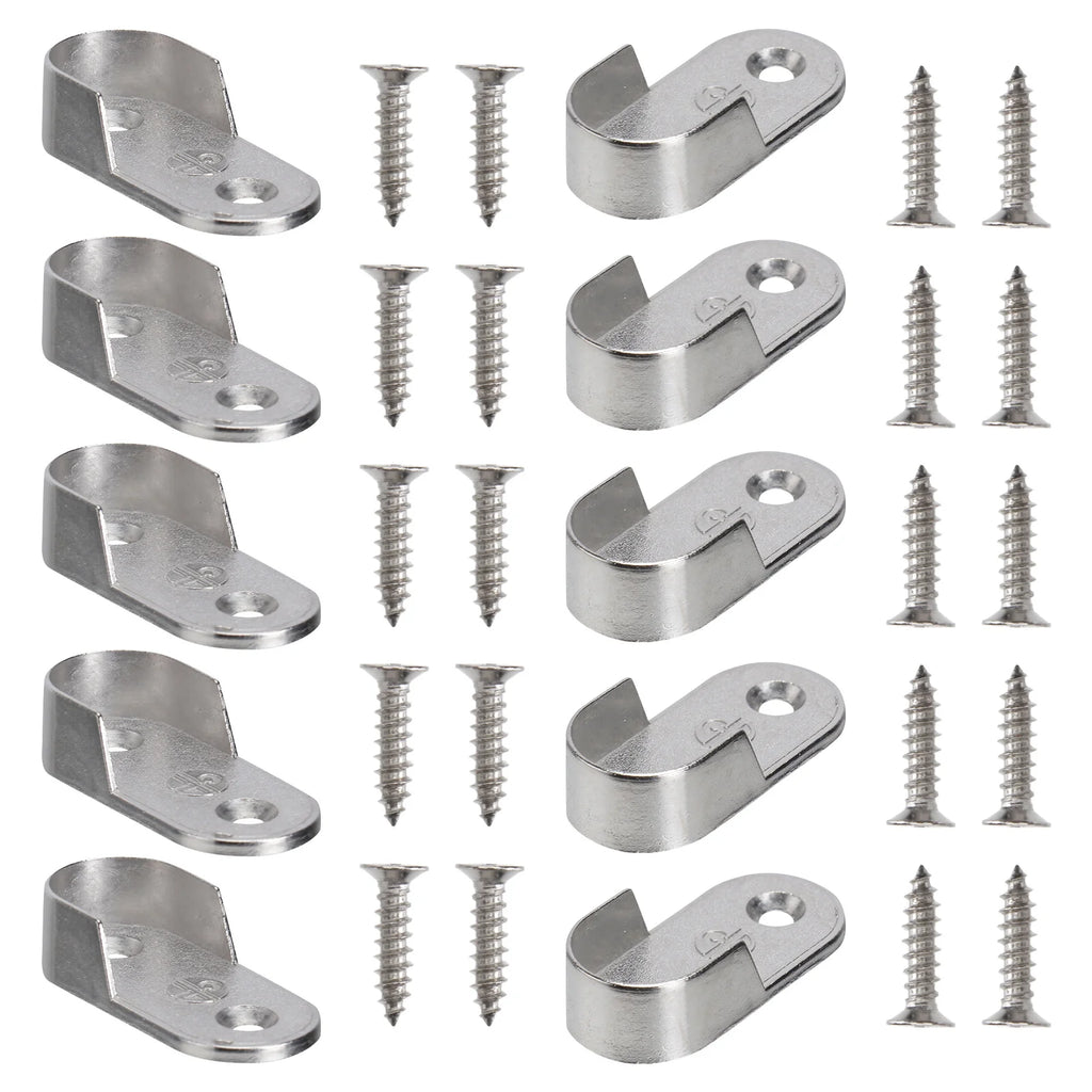 30pcs Oval Hanging Rod Holder Cast Metal Wardrobe Tube Support Bracket Furniture Hardware Clothes Rod Accessories