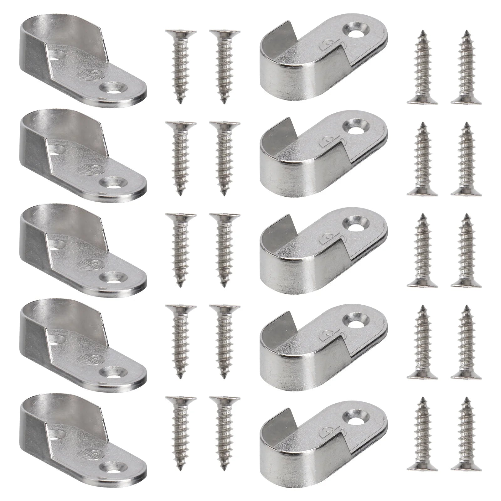 30pcs Oval Hanging Rod Holder Cast Metal Wardrobe Tube Support Bracket Furniture Hardware Clothes Rod Accessories