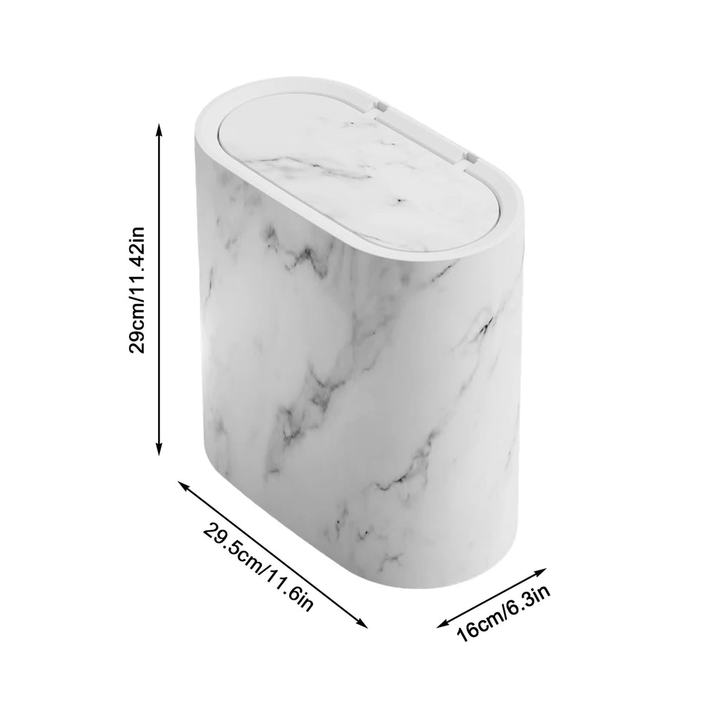 Bathroom Trashcans with Lids Narrow Wastebasket Modern Waste Basket for Home School Office Apartment