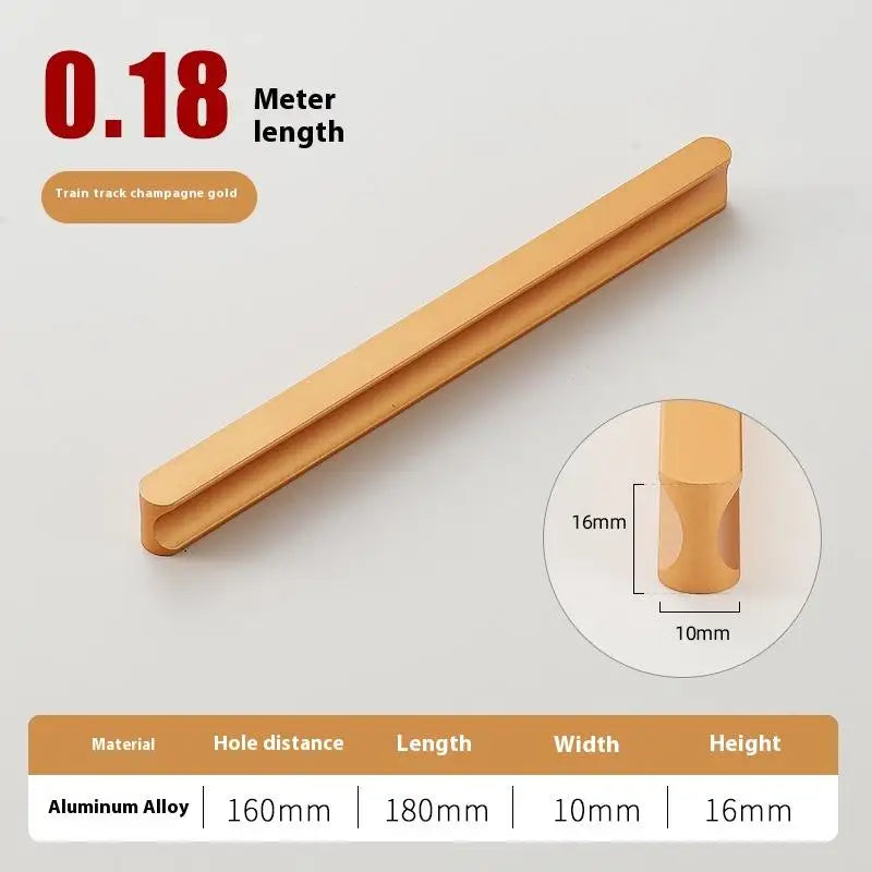 Modern Simple Light Luxury I-Shaped Cabinet Door Handle Extended Round Head Drawer Wardrobe Cabinet Furniture Door Handle