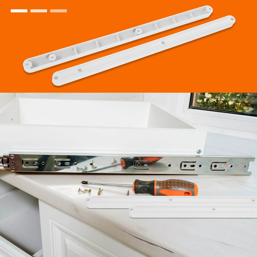 2pcs Guide Rail Drawer Plastic Slide Wardrobe Runner Cabinet SSlidesrage Box Slide Rail Telescopic Track For Cupboard Locker