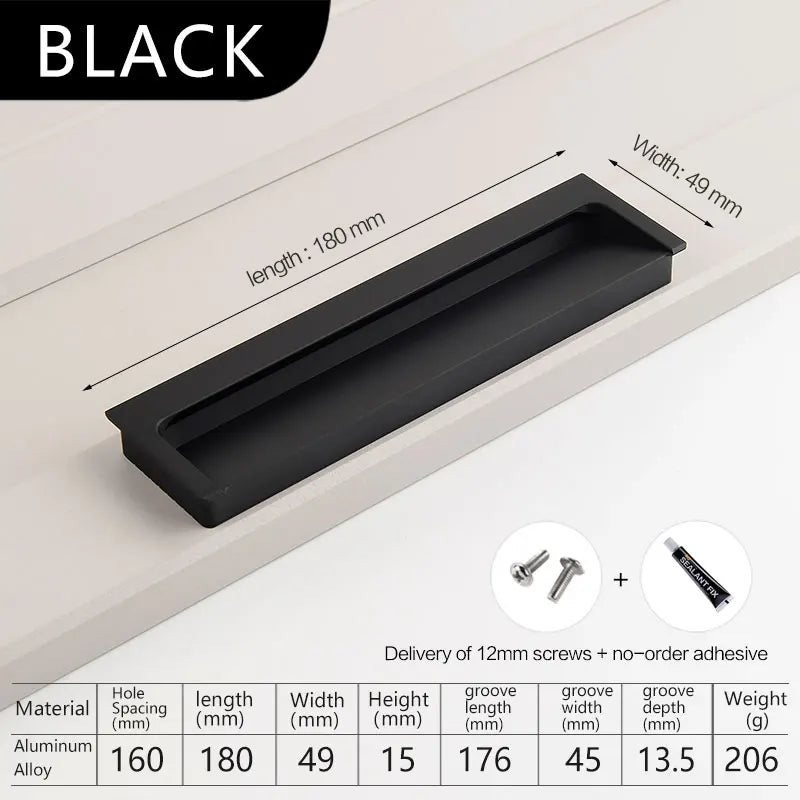 Modern Luxury Furniture  Recessed Cabinet Handles & Flush Drawer Pulls  Aluminum Alloy Slot Design