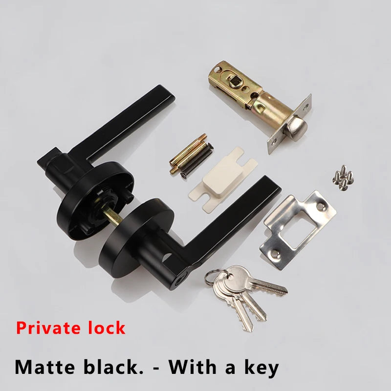 Door Lock Household Universal Silent Toilet Indoor Bedroom Lock Three-bar Handle Lock Old-Fashioned Spherical Round Door Lock