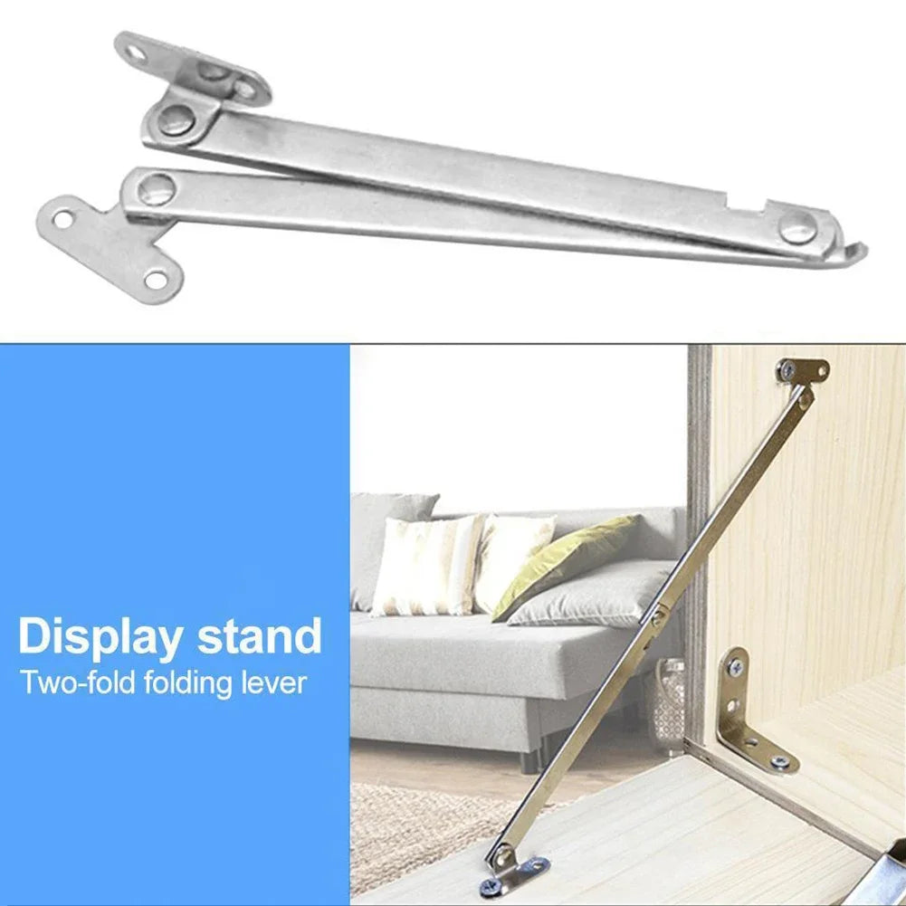 2pcs Folding Pull Rod Furniture Doors Close Lift Up Stay Support Hinge Stainless Steel Pull Rod Kitchen Hardware Accessories