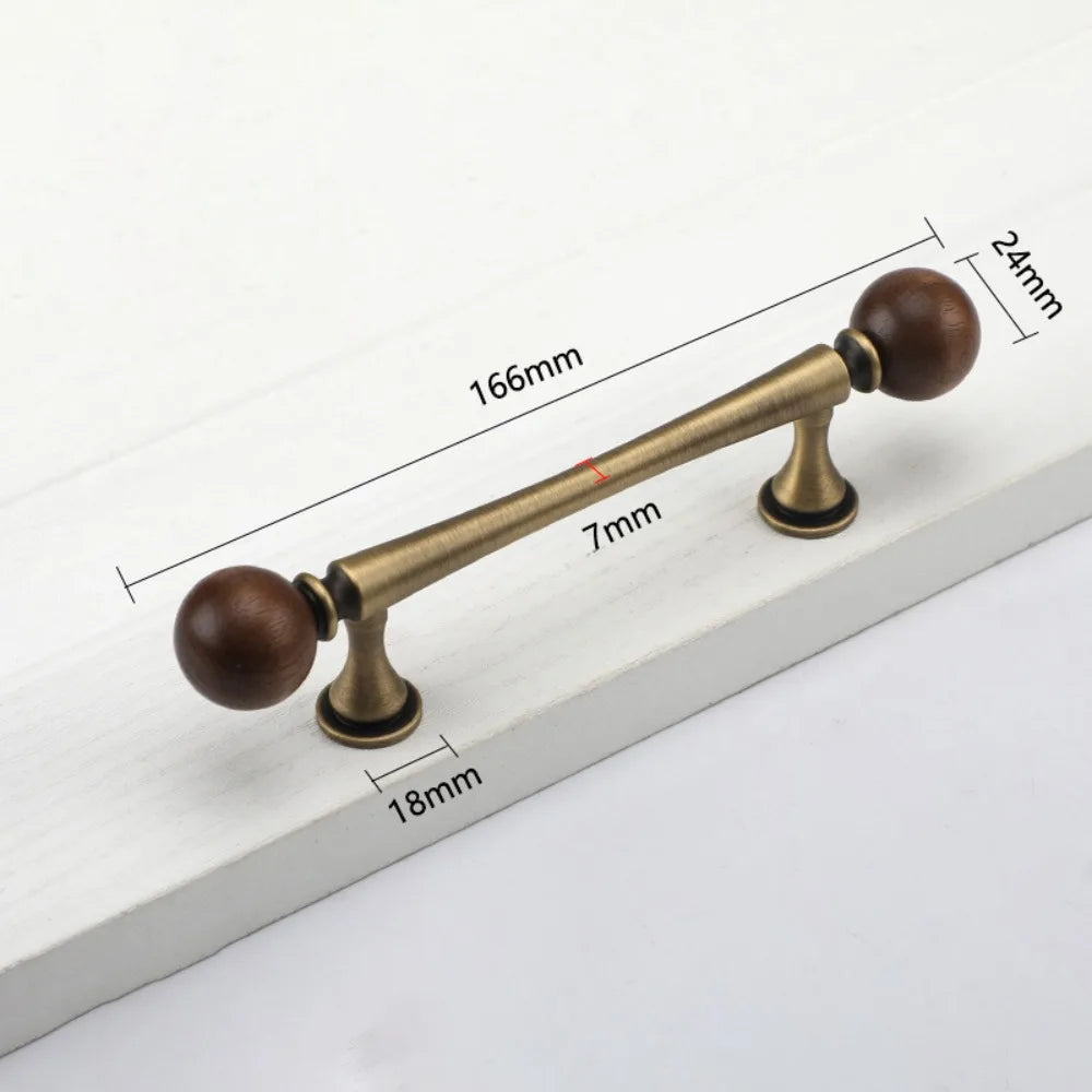 Brass Brass Cabinet Handles Walnut Wooden Walnut Knobs Luxury European Style Wardrobe Door Handles Door Handles