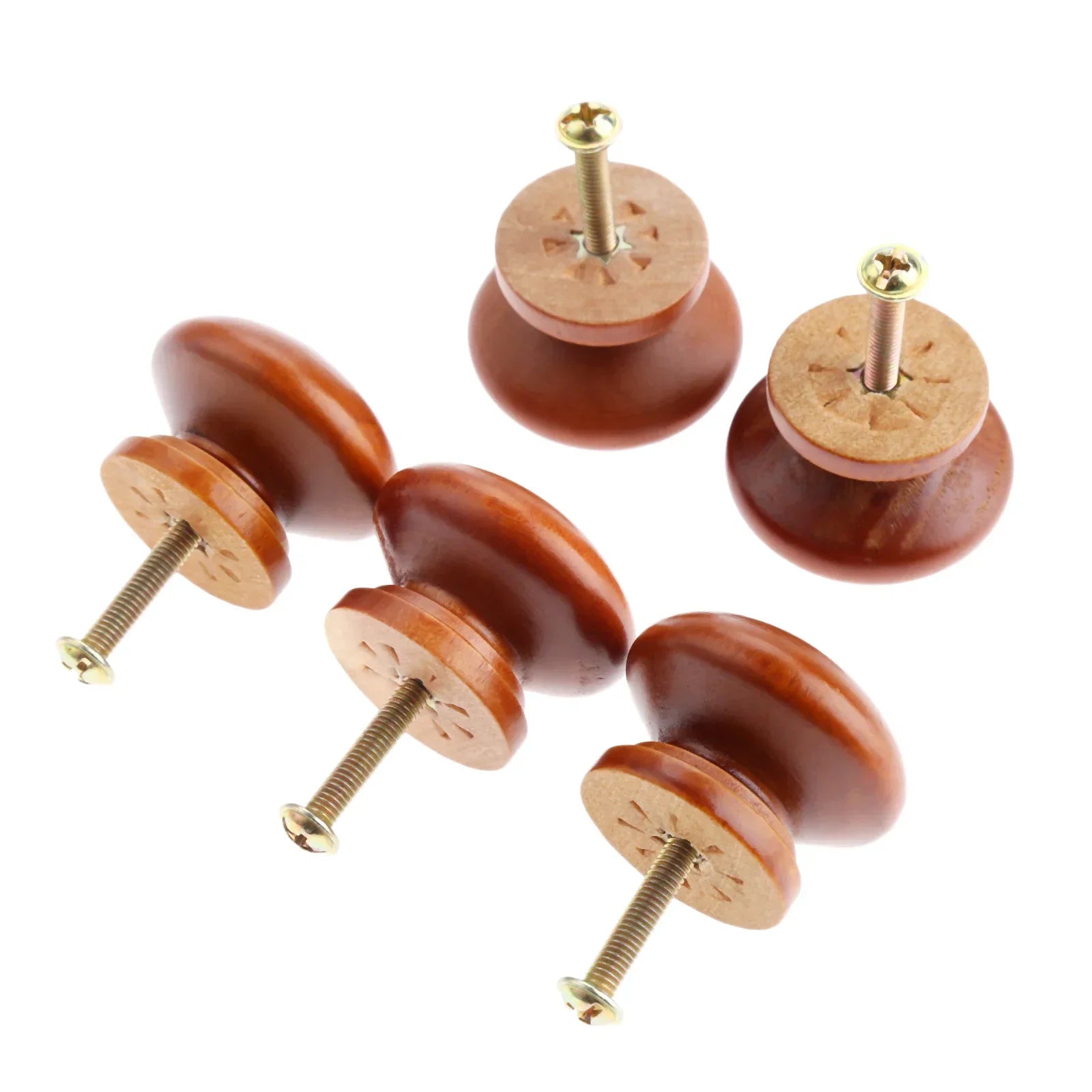 5Pcs Wood Cabinet Drawer Wardrobe Knobs Wooden Furniture Handles Cabinet Knobs and Handles Kitchen Door Pulls Furniture Hardware