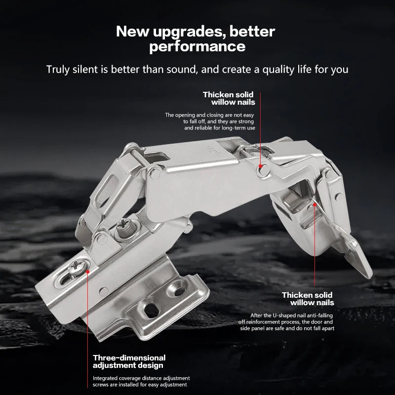 180 Degree Cabinet Hinge 304 Stainless Steel Soft Closing Hydraulic Damping For Kitchen Wardrobe Door Full Overlay Half Inset