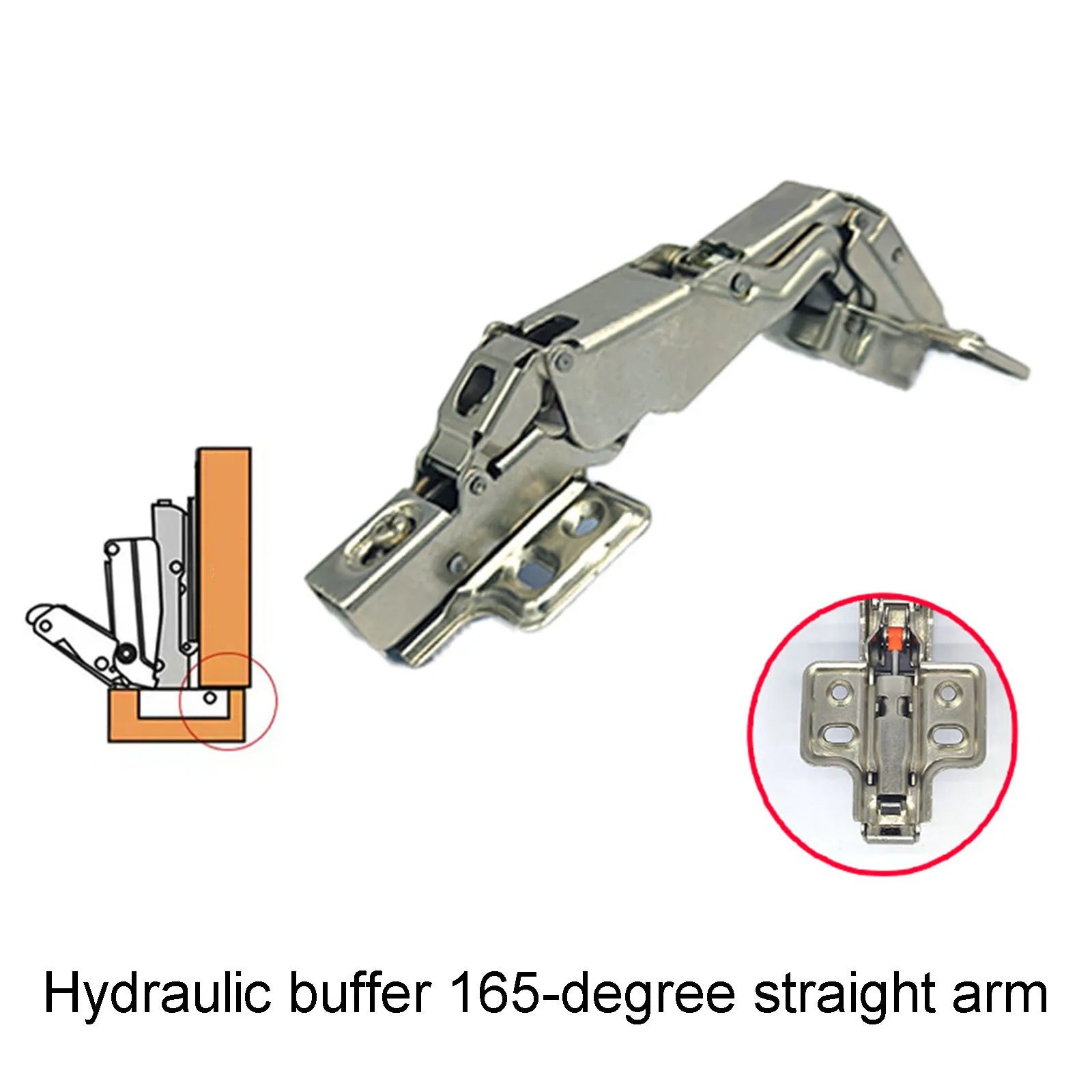 Cabinet Door Hinge 165 Degree Cupboard Door Hydraulic Hinges Soft Close Half Overlay Damping Buffer Furniture Door Hardware