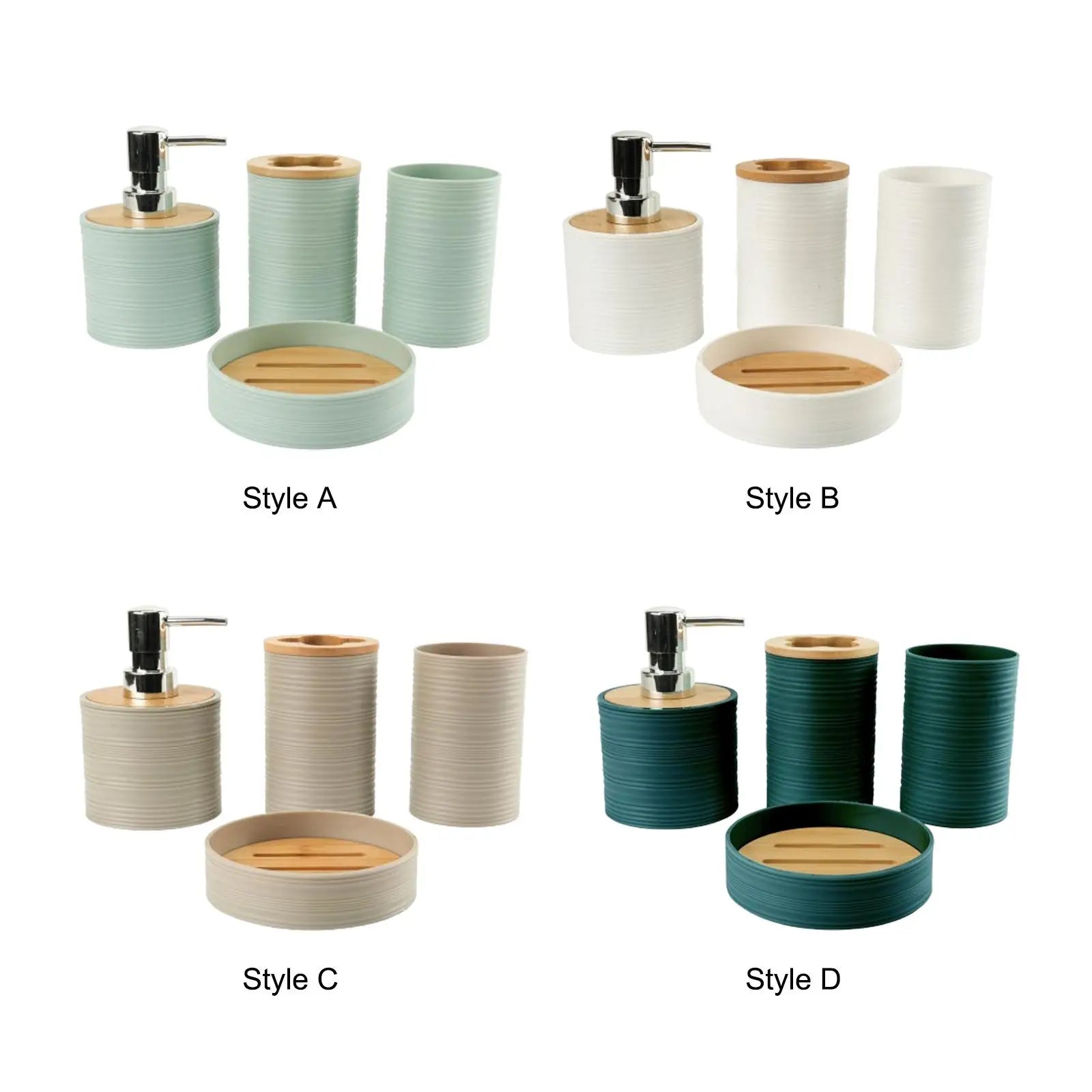 4 Pieces Bathroom Accessories Set ,Bath Accessory Complete Set, Bathroom Decor