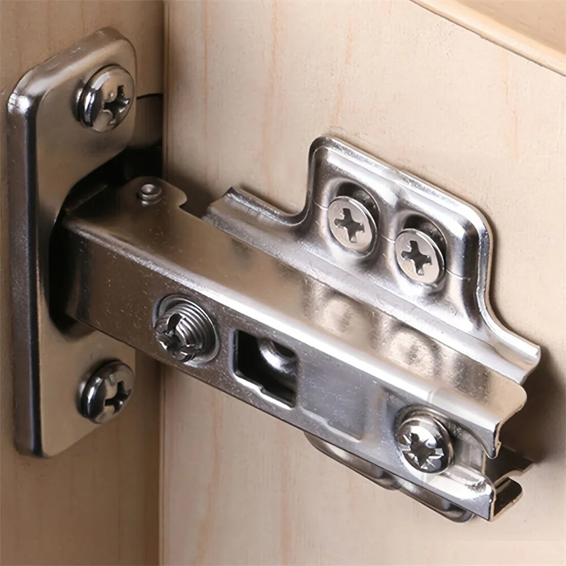2/20Pcs Cabinet Hinges with Screws Steel Hinges For Furniture Full Overlay Mute Cabinet Door Cupboard Hinges Furniture Fitting