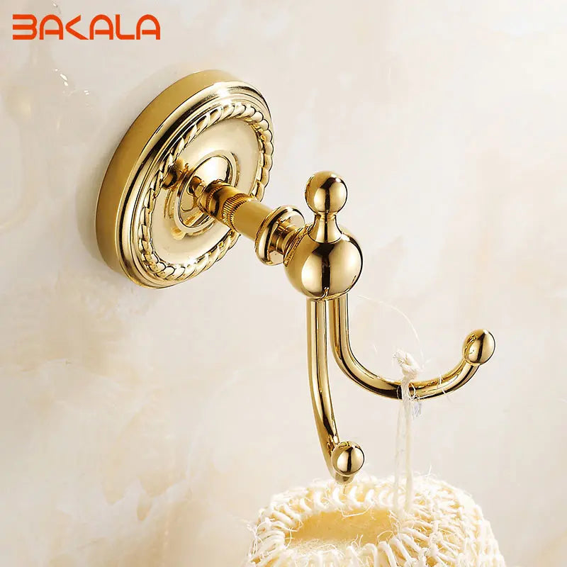 Robe Hooks Antique Brass Coat Hook Clothes Towel Hangers Storage Door Hook Wall Bathroom Accessories Black Bath Rack   Z-9001K