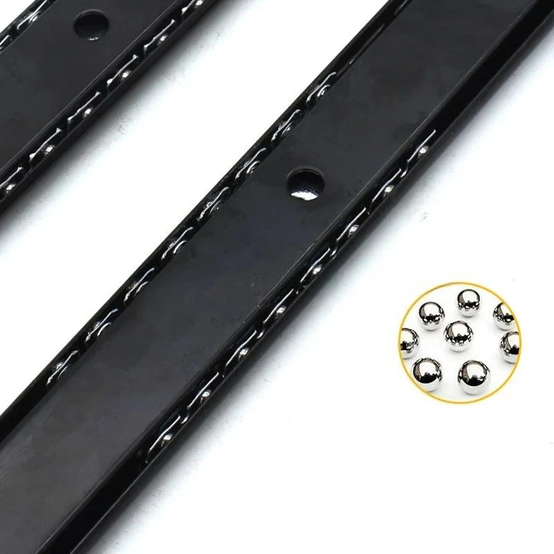 2pcs Computer Desk Drawer Slides Rail Track Hoisting Keyboard Tray Slide Rail Pull Steel Ball Furniture Hardware Accessories