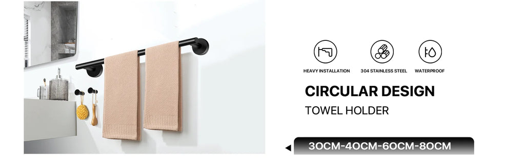 Bathroom Hardware Black Bath Robe Hook Towel Rail Bar Rack Bar Shelf Tissue Paper Holder Bathroom Accessories