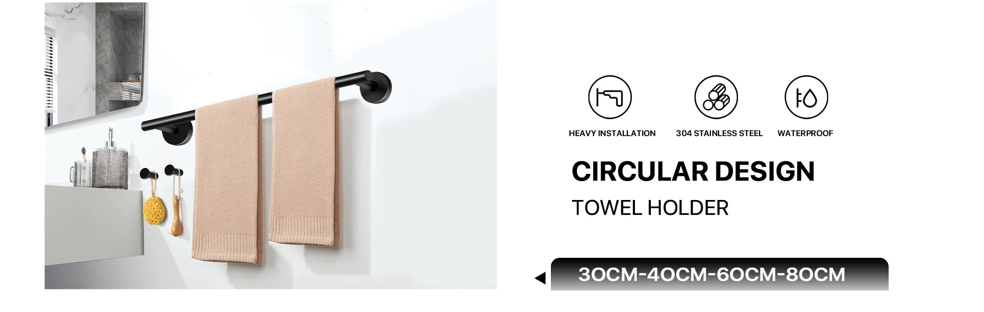 Bathroom Hardware Black Bath Robe Hook Towel Rail Bar Rack Bar Shelf Tissue Paper Holder Bathroom Accessories