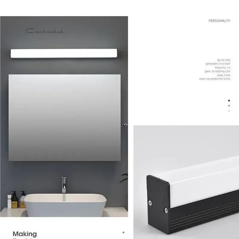 Mirror Front Light LED Waterproof Wall Lamp for Bathroom Interior Wall Light Makeup Wall Sconce Simple Bedroom Lamp Sconce