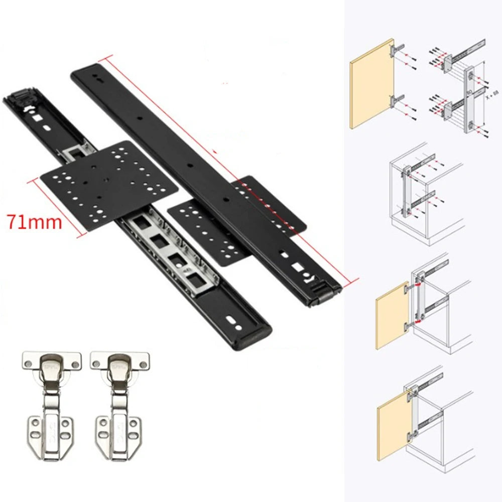 Furniture Interior Extension Cabinet Drawer Slides Soft Closing Heavy Duty Pocket Door Sliding System Easy installation