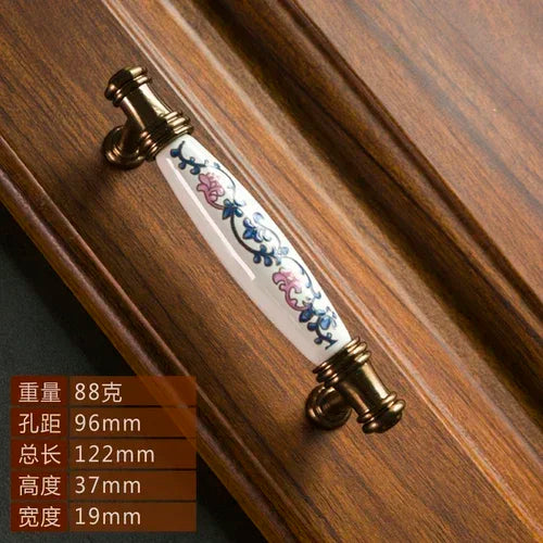 ceramic handle American retro cabinet door modern minimalist European style drawer cabinet wardrobe cabinet handle