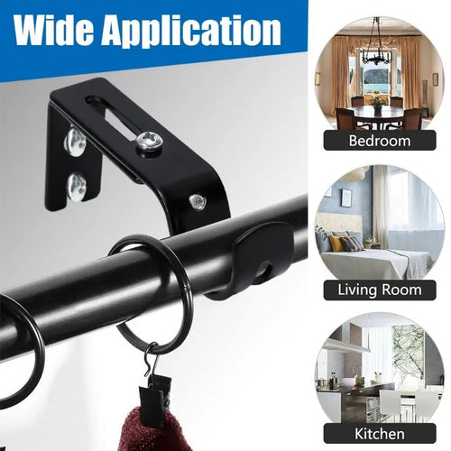 2/4Pcs Adjustable Extendable Durable Window Curtain Rod Holder With Screws Wall Bracket Hanging Hooks Furniture Hardware Tools