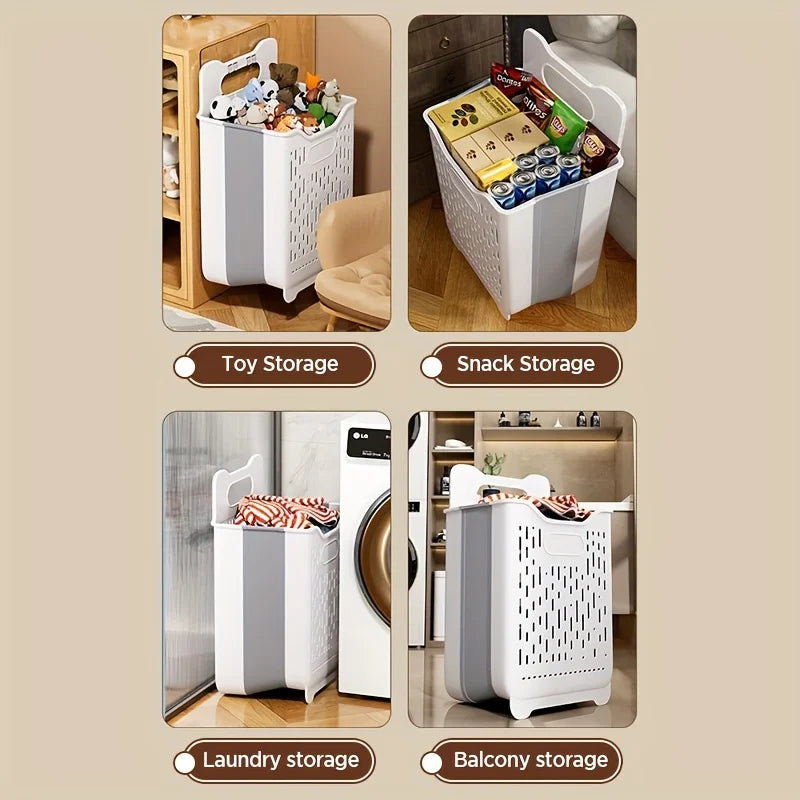 Laundry Basket Hamper,Hanging Wall Collapsible Laundry with Handle,Space-Saving Foldable Storage Dirty Washer Organizer Bin