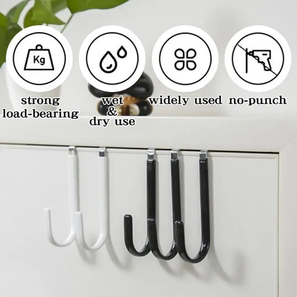Towel Coats Hangers Nonstick Non-punching Over The Door Hooks Rubber Prevent Scratches Hanging Organizer Clothes Storage Holder