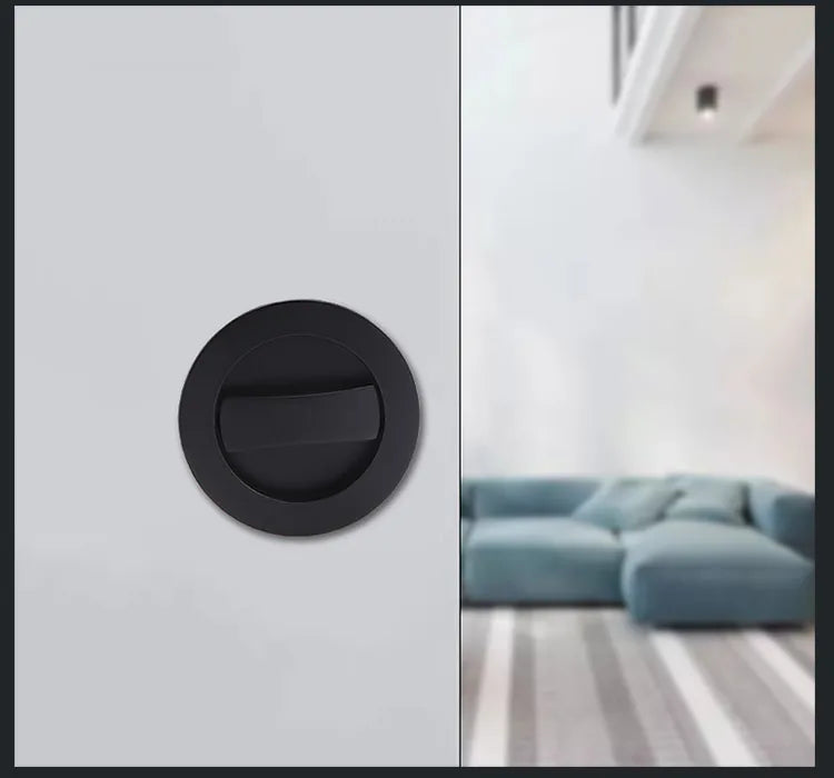 Black Sliding Door Sliding Door Lock Bathroom Balcony Interior Kitchen Double Hook Sliding Door Built-In Invisible Hook Lock
