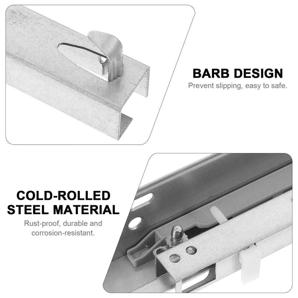 2pcs Cold Rolled Steel Drawer Slides Heavy Duty Undermount Concealed Soft Close Rail Cabinet Slides Replacement Dresser Slides