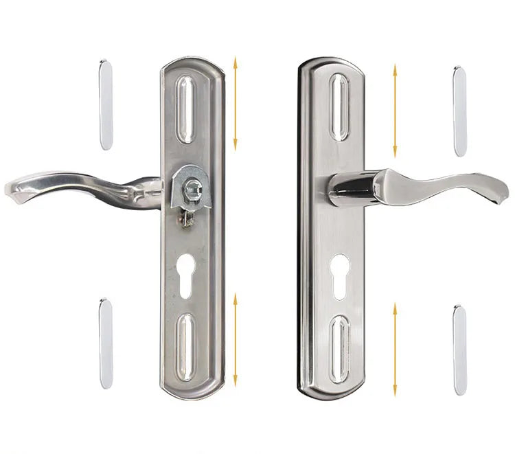 Adjustable Stainess Steel Door Handle lock set Home Security With Keys  Interior Door Lock Hole Size110-190mm
