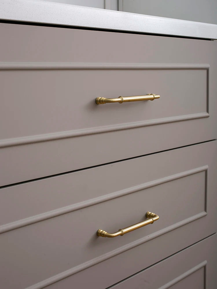 Solid Brass Cabinet Handle Sleek Furniture Hardware Kitchen Handle Dressers Wardrobe Cabinet Drawer Knobs Gold Handle