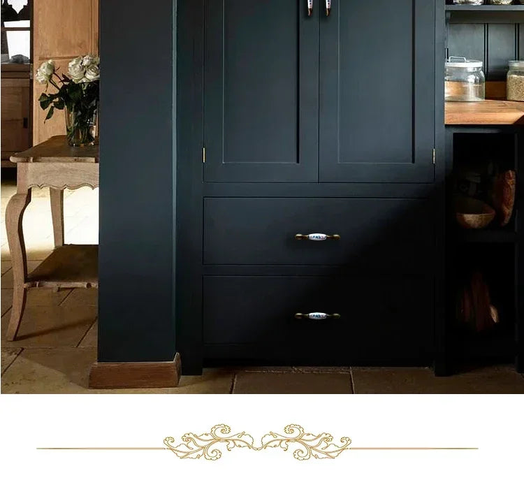 ceramic handle American retro cabinet door modern minimalist European style drawer cabinet wardrobe cabinet handle