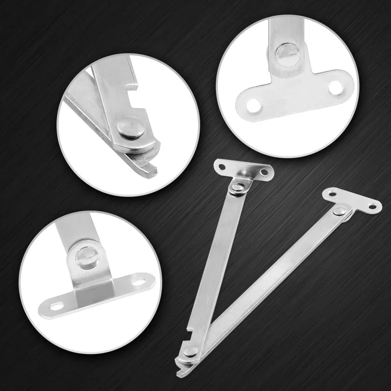 2Pcs/Set Stainless Steel Cabinet Cupboard Furniture Doors Close Lift Up Stay Hinge Lid Support Hinges Kitchen Door Soft Closer